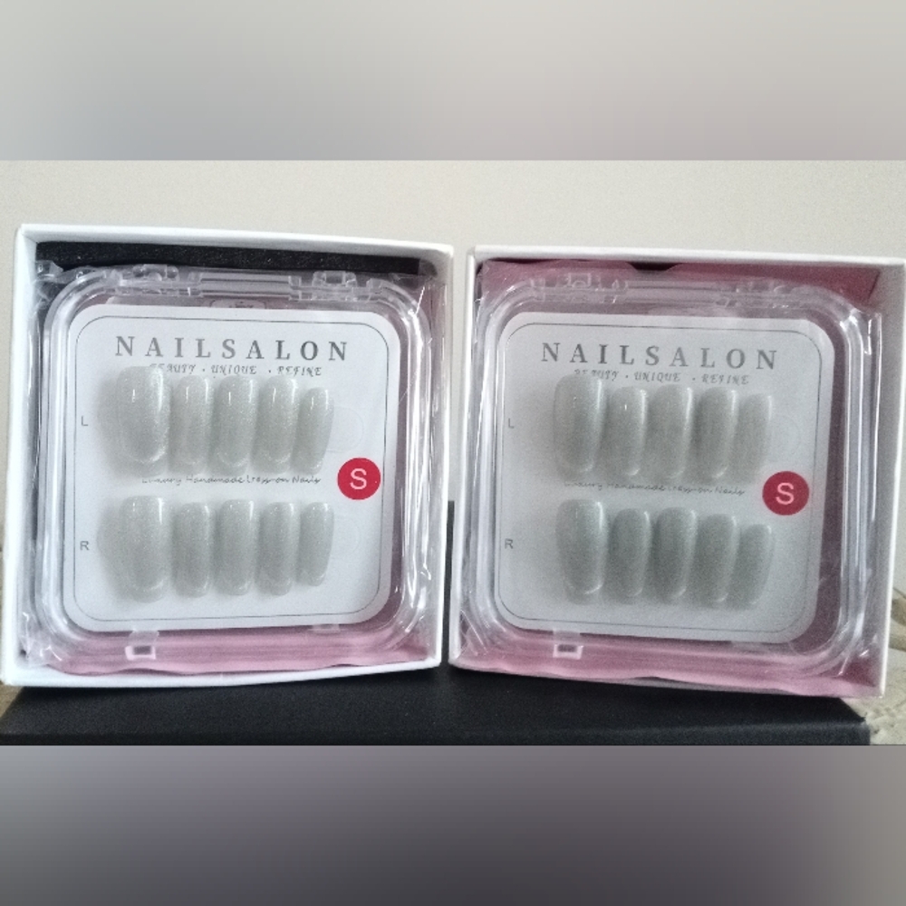 Nails Salon Silver Press-On Nails